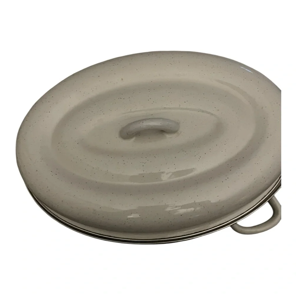 JMP Capri Harvest Blossom enamelware oval roasting pan with a lid - Picture 4 of 6